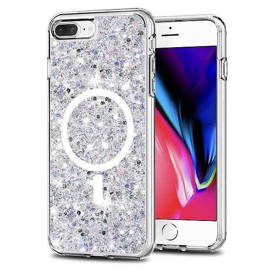 Techsuit - Sparkly Glitter MagSafe - iPhone 7 Plus / iPhone 8 Plus - Fehér