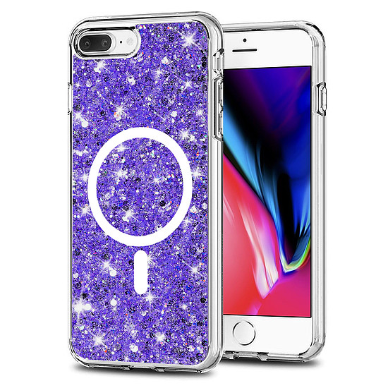 Techsuit - Sparkly Glitter MagSafe - iPhone 7 Plus / iPhone 8 Plus - Lila