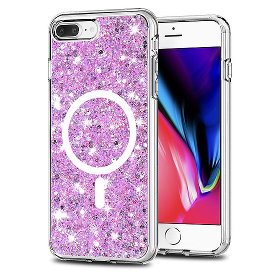 Techsuit - Sparkly Glitter MagSafe - iPhone 7 Plus / iPhone 8 Plus - Magenta