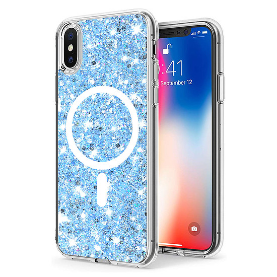 Techsuit - Sparkly Glitter MagSafe - iPhone X / iPhone XS - kék