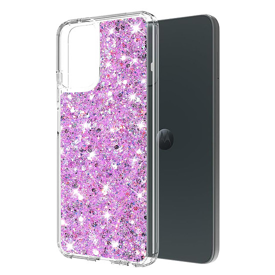 Techsuit - Sparkly Glitter - Motorola Moto G04 / Moto G04s / Moto G24 / Moto E14 - Magenta (KF2324126)