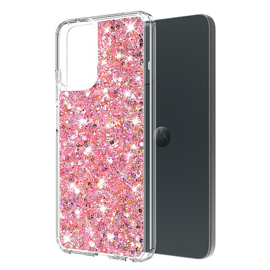 Techsuit - Sparkly Glitter - Motorola Moto G54 - Pink