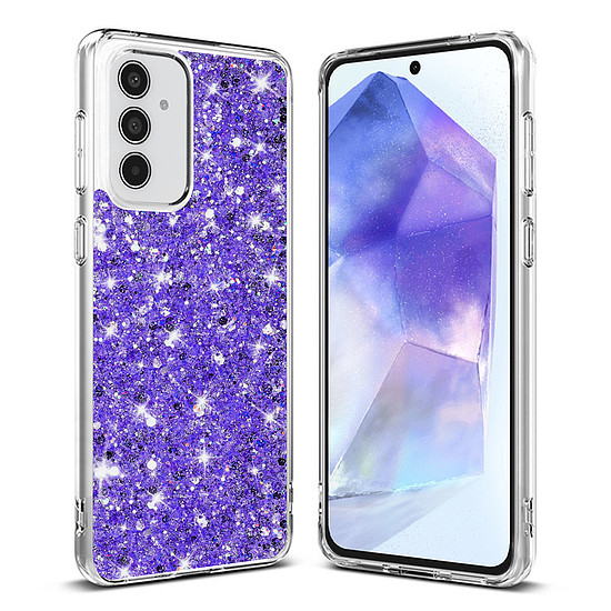 Techsuit - Sparkly Glitter - Samsung Galaxy A55 5G - Lila