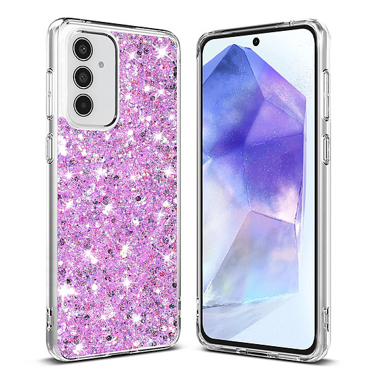 Techsuit - Sparkly Glitter - Samsung Galaxy A55 5G - Magenta