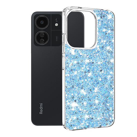 Techsuit - Sparkly Glitter - Xiaomi Redmi 13C 4G / 13C 5G / Poco M6 / C65 - kék