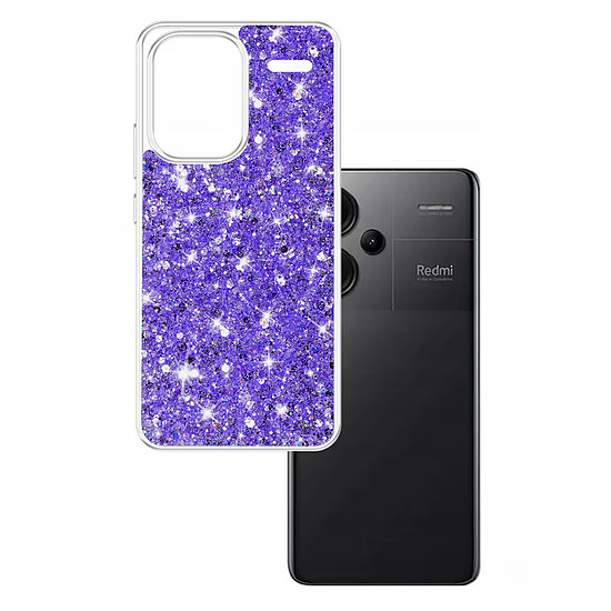 Techsuit - Sparkly Glitter - Xiaomi Redmi Note 13 Pro+ 5G - Lila