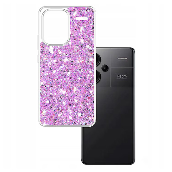 Techsuit - Sparkly Glitter - Xiaomi Redmi Note 13 Pro+ 5G - Magenta