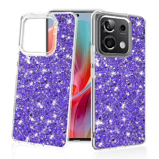 Techsuit - Sparkly Glitter - Xiaomi Redmi Note 13 Pro 5G / Poco X6 - Lila