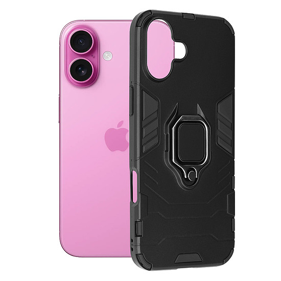 Techsuit - Szilikon pajzs - iPhone 16 Plus - Fekete