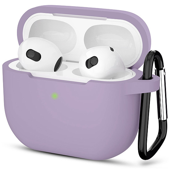 Techsuit - szilikon tok - Apple AirPods 3-hoz, sima ultravékony anyag - lila