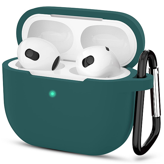 Techsuit - szilikon tok - Apple AirPods 3-hoz, sima ultravékony anyag - sötétzöld