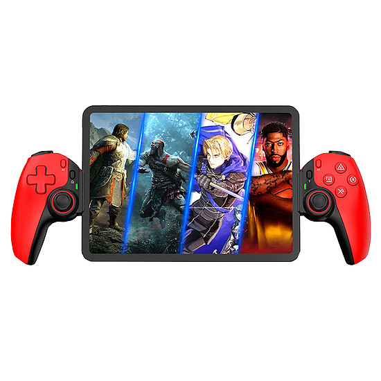 Techsuit - Vezeték nélküli kontroller (BSP-D9) - Gamepad táblagépekhez, telefonokhoz, Nintendo Switch/PS3/PS4, Bluetooth V5.2, 400 mAh - piros