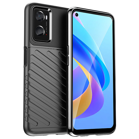 Thunder Case rugalmas páncélozott borítás Oppo A76 / Oppo A36 / Realme 9i fekete