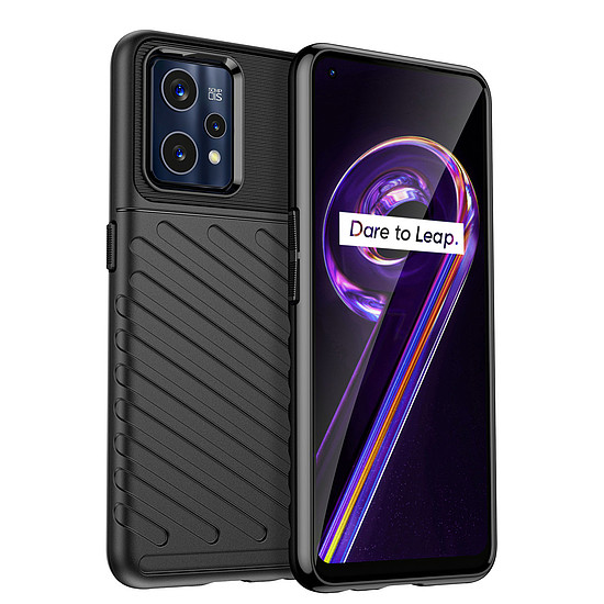 Thunder Case Rugalmas páncélozott borítás Realme 9 Pro + (9 Pro Plus) fekete