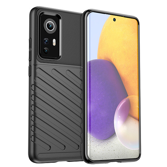 Thunder Case rugalmas páncélozott borítás Xiaomi 12 / 12X fekete készülékhez