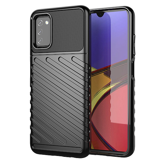 Thunder Case Rugalmas, strapabíró burkolatú TPU tok Samsung Galaxy A03s fekete