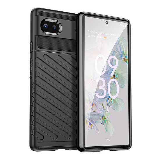 Thunder Case tok Google Pixel 6a szilikon páncéltokhoz, fekete