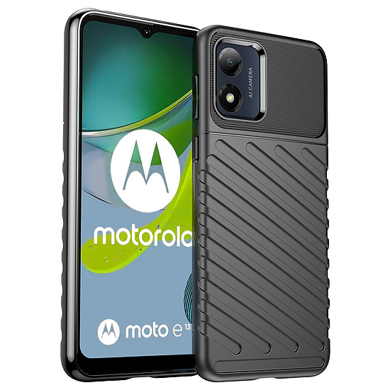 Thunder Case tok Motorola Moto E13 szilikon páncéltokhoz fekete