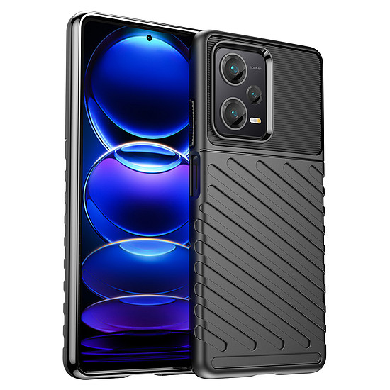 Thunder Case tok Xiaomi Redmi Note 12 Pro+ szilikon páncéltokhoz fekete