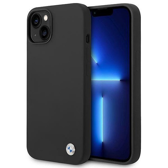 Tok BMW BMHCP14MSILBK iPhone 14 Plus 6,7" fekete/fekete szilikon fém logo