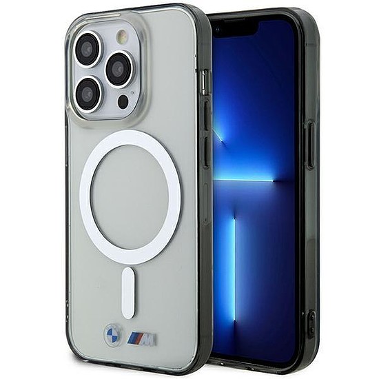 Tok BMW BMHMP14LHCRS iPhone 14 Pro 6.1" átlátszó kemény tok Silver Ring MagSafe