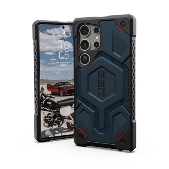 UAG Monarch Pro tok Samsung Galaxy S24 Ultra 5G készülékhez mágneses modullal - kék kevlár