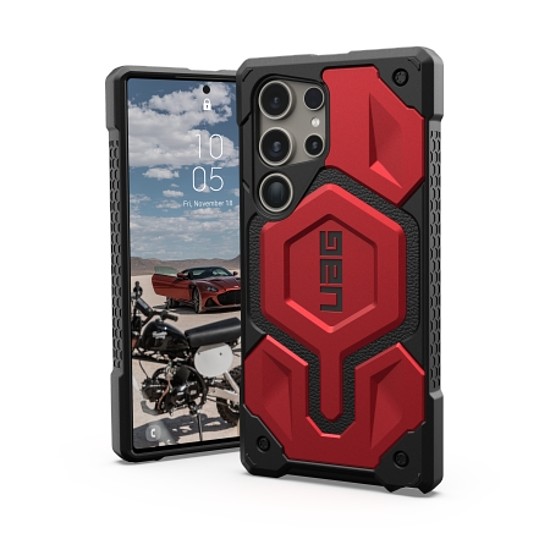 UAG Monarch Pro tok Samsung Galaxy S24 Ultra 5G készülékhez mágneses modullal - fekete és piros