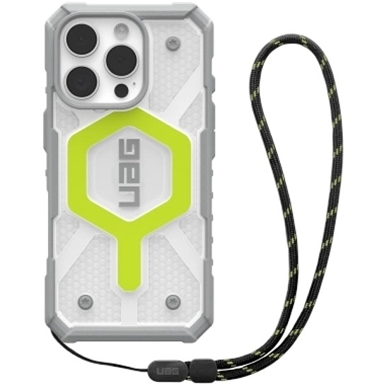 UAG Pathfinder átlátszó Magsafe Bundle tok zsinórral iPhone 16 Pro készülékhez - zöld