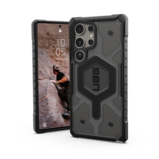 UAG Pathfinder Clear Magnet tok Samsung Galaxy S24 Ultra 5G készülékhez mágneses modullal - szürke