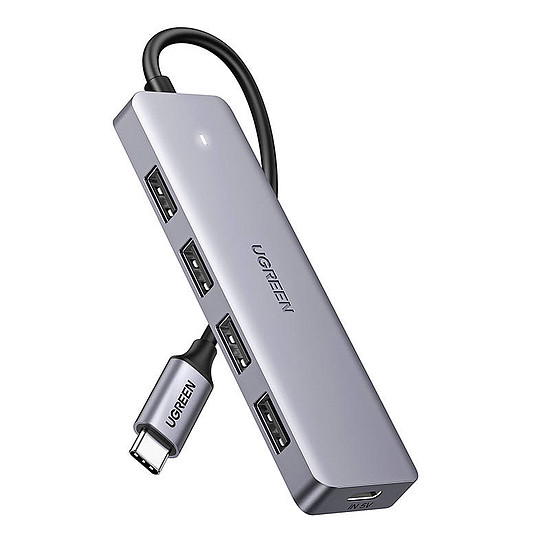 UGREEN 4 az 1-ben hub adapter USB-C - 4x USB 3.0 + micro USB, szürke (70336)