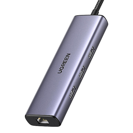 UGREEN 6 az 1-ben USB-C többfunkciós adapter 3x USB A 3.0, HDMI, RJ45, PD átalakító (15598)