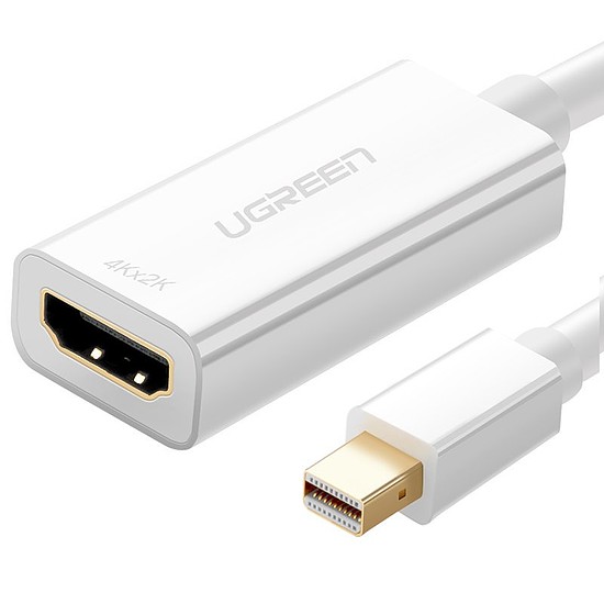 Ugreen adapterkábel FHD (1080p) HDMI (aljzat) - Mini DisplayPort (dugasz - Thunderbolt 2.0) fehér (MD112 10460)