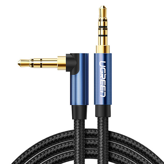 Ugreen audio kábel AUX szögletes minijack 3,5 mm 2m kék (AV112)