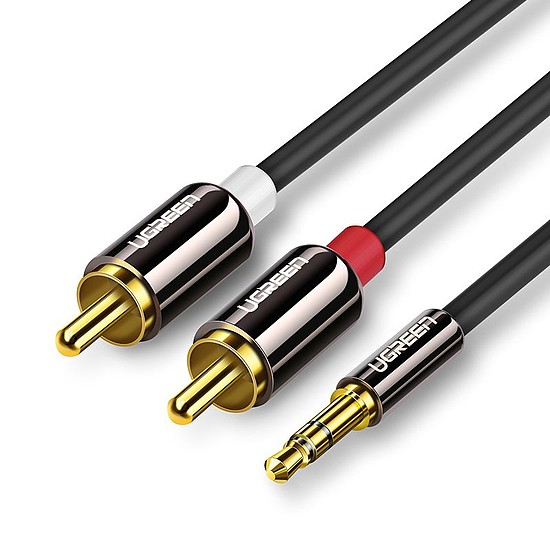 Ugreen audiokábel 3,5 mm-es mini jack - 2RCA 3m fekete (10590)