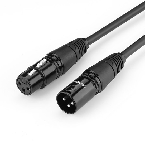 Ugreen AV130 66716 audio XLR (aljzat) - XLR (apa) kábel mikrofonhoz / erősítőhöz 1 m - fekete