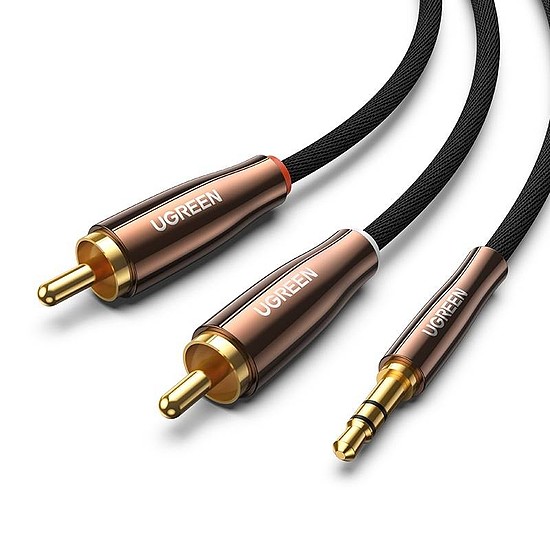 UGREEN AV170 kábel 2x RCA Cinch jack 3,5 mm, 3 m fekete (80848)