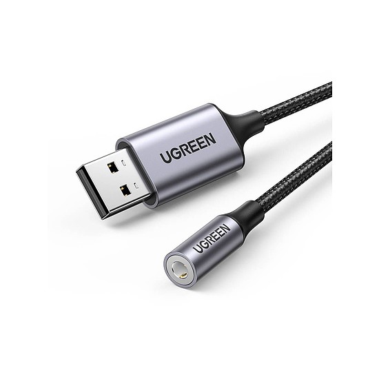 UGREEN CM477 audioadapter, USB-mini Jack 3.5 mm-es AUX, szurke (30757)