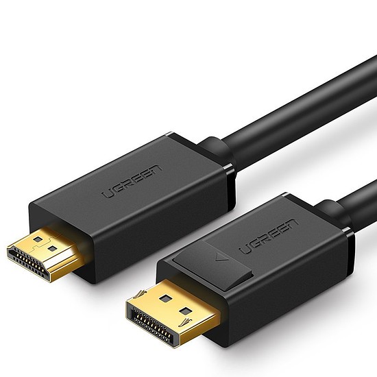 Ugreen egyirányú DisplayPort-HDMI kábel 4K 30Hz 32 AWG 2m fekete (DP101 10202)