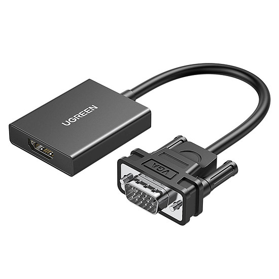 Ugreen kábel adapter kábel VGA (dugasz) - HDMI (aljzat) 0,15 m fekete (CM513)