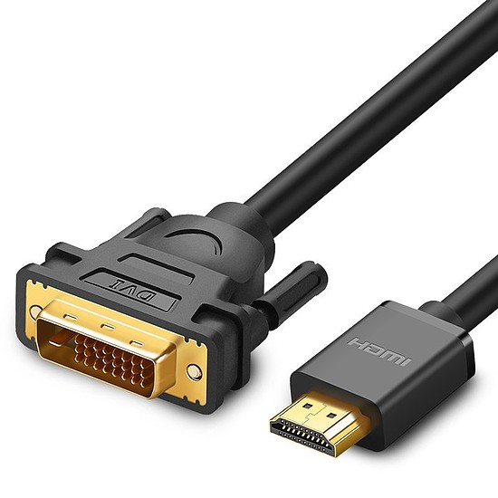 Ugreen kábel kábel adapter DVI adapter 24 + 1 érintkezős (dugasz) - HDMI (dugasz) FHD 60 Hz 1,5 m fekete (HD106 11150)