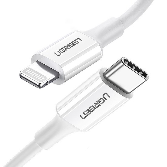 Ugreen kábel USB Type C - Lightning MFI 1m 3A 18W fehér (10493)