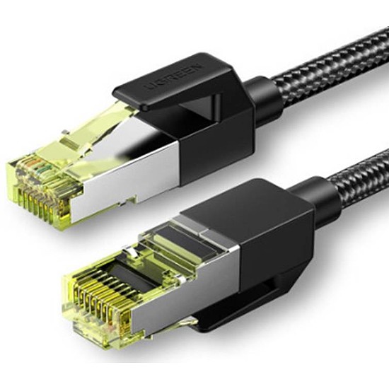 UGREEN NW150 fonott hálózati kábel, Ethernet RJ45, Cat.7, F / FTP, 5 m, fekete (80425B)