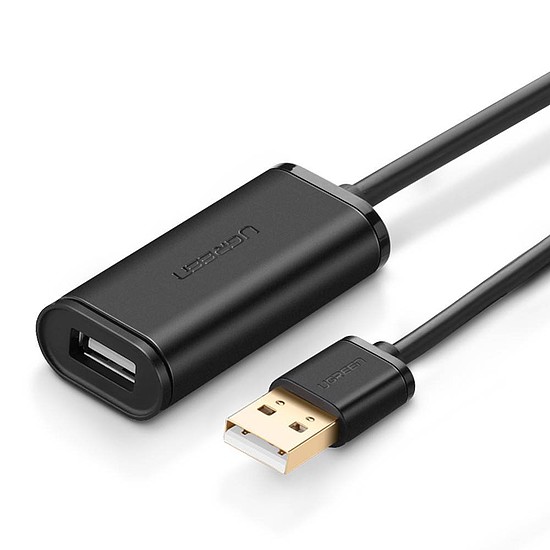 UGREEN US121 aktív USB 2.0 hosszabbító kábel, 5 m, fekete (10319)