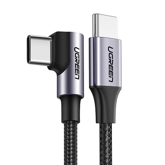 Ugreen US255 USB-C - USB-C kábel, 3 m, 60 W, ferde fekete (80714)