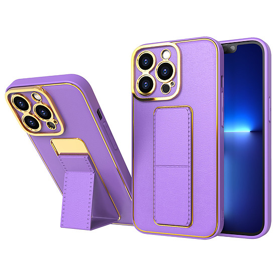 Új Kickstand Case tok iPhone 12 Pro telefonhoz, lila állvánnyal