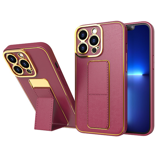 Új Kickstand Case tok iPhone 12 Pro telefonhoz piros állvánnyal