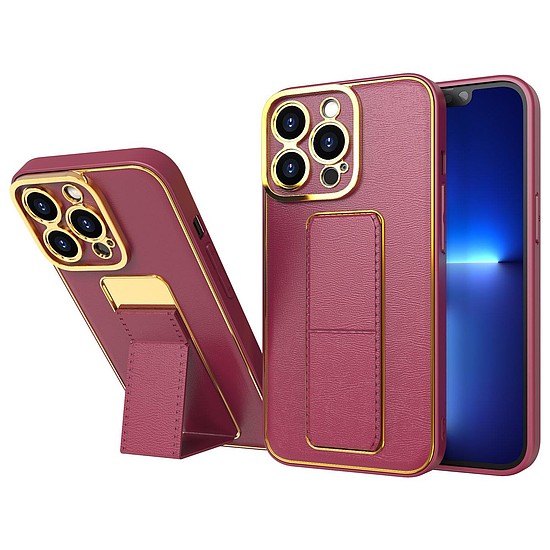 Új Kickstand Case tok iPhone 13 Pro készülékhez piros állvánnyal