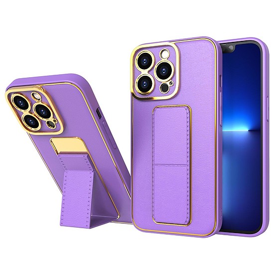 Új Kickstand Case tok iPhone 13 Pro Max készülékhez, lila állvánnyal