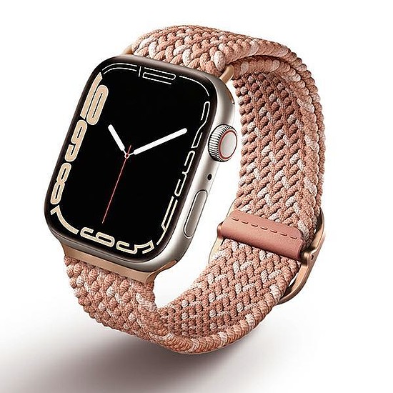 UNIQ Aspen Apple Watch szíj 40/38/41mm Series 4/5/6/7/8/SE/SE2 fonott DE rózsaszín/citrus rózsaszín