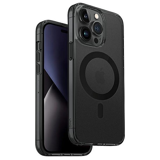 Uniq LifePro Xtreme Magclick töltőtok iPhone 14 Pro-hoz - szürke és fekete